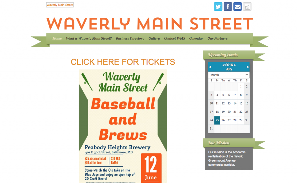 Waverly's old broken website. They needed help fast!