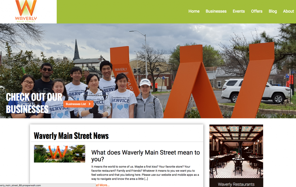 Powerful, intuitive, and beautifully designed the new Waverly Main Street website by ProsperWalk